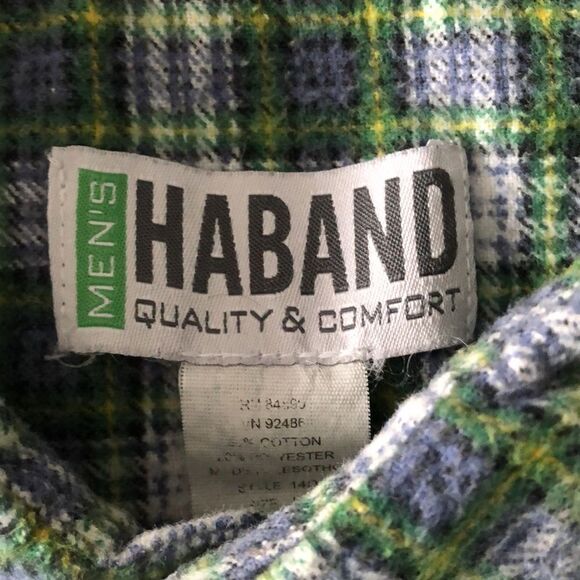 Haband Pearl Snap Cotton/Poly Flannel Mens L - Picture 2 of 5